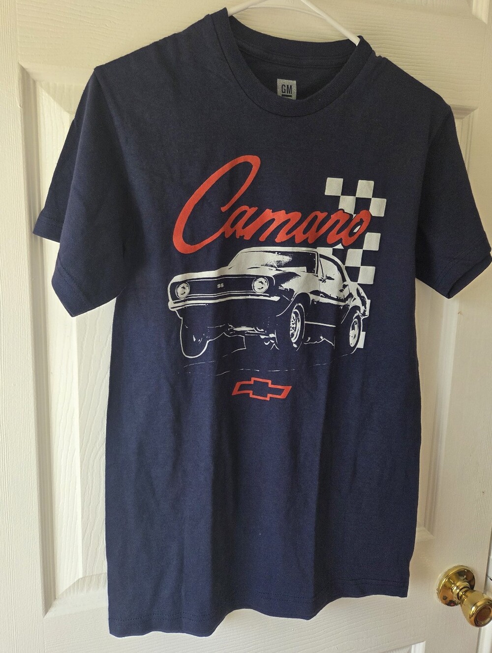 Chevy Camaro Men's Graphic Tshirt S Short Sleeves Retro Chevrolet Navy Red